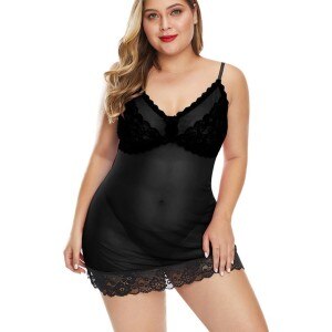 Lace Nightgown Women Sleepwear Plus Size 5XL Pyjamas Summer Negligee Babydoll Nightwear Sexy Lingerie Bathrobe Nightdress A50
