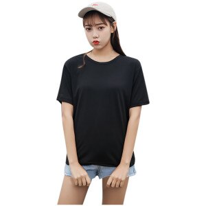 T Shirts Womens Soft Cotton Short Sleeve Summer Solid Female T-Shirt Casual Basic Classic High elasticity Tops Plus Size 9 Color
