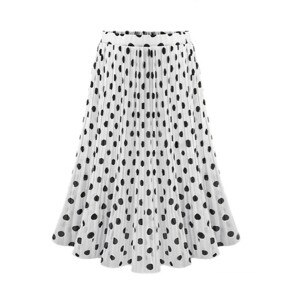 MIARHB Skirts Womens Plus Size In White Womens Polka Dot Pleated High Waist Flared Mesh Midi Skirt Harajuku Faldas Mujer Moda