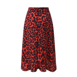 MIARHB Skirts Womens Plus Size Leopard Print Vintage Long  Women’s   Casual High Waist Pleated Skirts Midi Skirt Winter Autumn