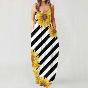 Dresses For Women 2021 Women Summer O-neck Flower Print Sleeveless Plus Size Pullover Long Dresses Traf Summer Dress 2021 robe