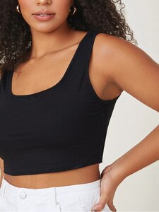 Crop Tops Women 2021 Fashion Plus Size Lingerie Black Sleeveless Strap Shirt Oversize Crop Tops for Women 4xl 5xl 6xl  Camisole