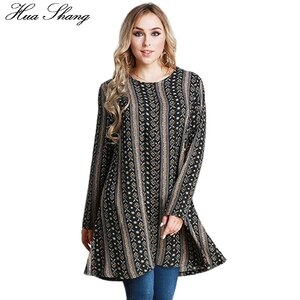 Autumn Winter 5XL 6XL 7XL Plus Size Long Blouses Women Long Sleeve Retro Striped Floral Print Vintage Blouse Female Tunic Tops