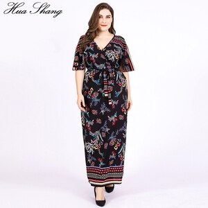 4xl 5xl 6xl Plus Size Vintage Boho Dresses Women Summer V Neck Short Sleeve Retro Floral Print Long Boho Dress Belted Wrap Dress