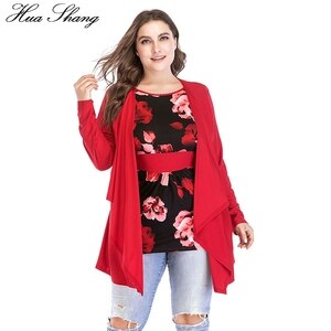 Plus Size Women Blouse 4xl 6xl 2018 Spring Autumn O Neck Long Sleeve Fake Two Pieces Tunic Ladies Tops Floral Print Long Blouse