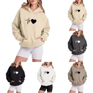 Womens plus Size Long Sweatshirts And Hoodies Ladies Fashion Temperament Letters Printing Long Sleeved Casual Long Cotton Hoodie